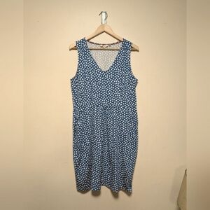 Blue Polka Dot Sleeveless Dress